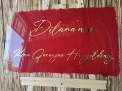 Düğün & Nişan & Kına Pleksi Karşılama Panosu Kırmızı
