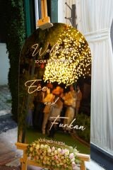 Düğün & Nişan & Özel Anlar Lüks Pleksi Aynalı Karşılama Panosu GOLD