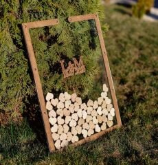 Düğün & Nişan Misafir Eğlenceli Dikdörtgen Anı Kutusu Ceviz 40 cm