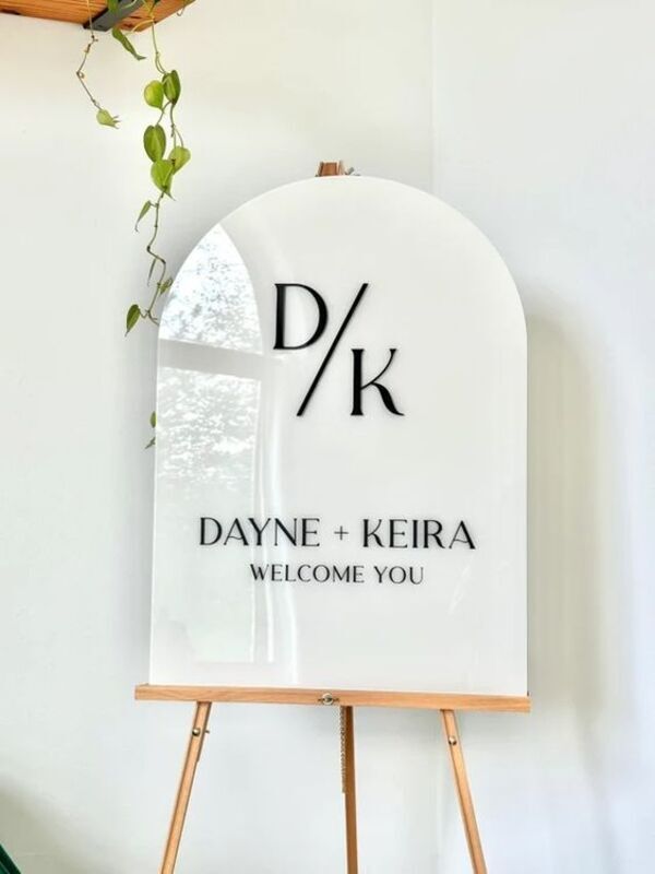 Düğün & Nişan & Kına Pleksi Karşılama Panosu Beyaz