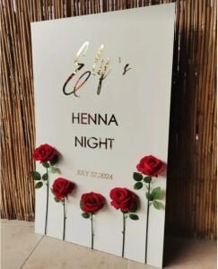 Düğün & Nişan & Kına Kıpkırmızı Güllerle Karşılama Panosu