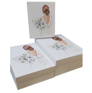 6lı Tasarım Set Gelin & Damat Çeyiz Kutusu