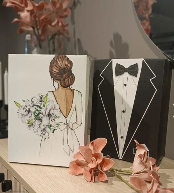 6lı Tasarım Set Gelin & Damat Çeyiz Kutusu