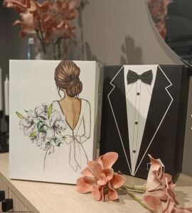 6lı Tasarım Set Gelin & Damat Çeyiz Kutusu