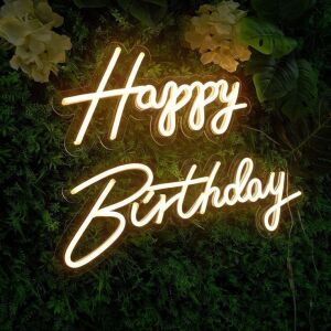 Happy Birthday Neon 60x40 cm