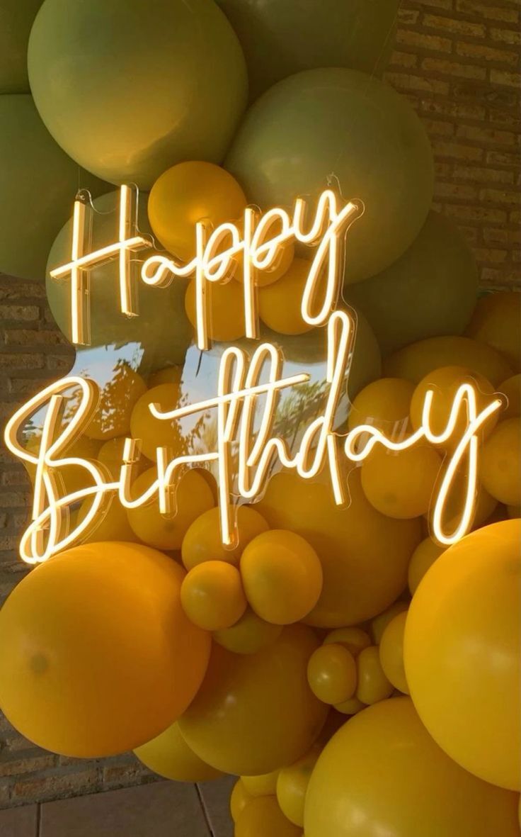 Happy Birthday Neon 60x40 cm