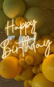 Happy Birthday Neon 60x40 cm