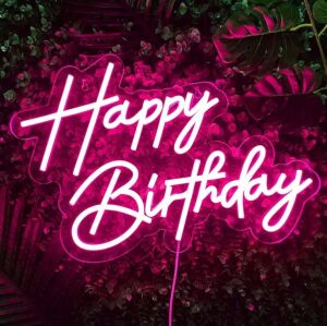 Happy Birthday Neon 60x40 cm