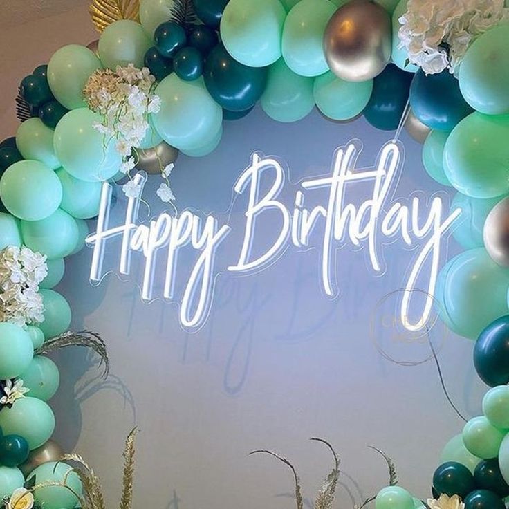 Happy Birthday Neon 70x30 cm
