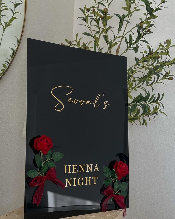Düğün & Nişan & Kına Pleksi Karşılama Panosu Siyah