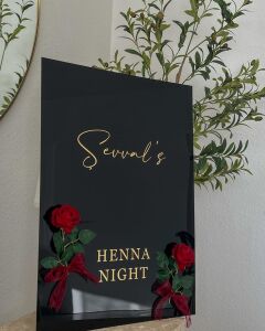 Düğün & Nişan & Kına Pleksi Karşılama Panosu Siyah