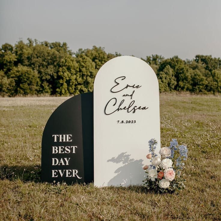 Düğün & Nişan Dekoratif Karşılama Ahşap 2li  120 cm Set.