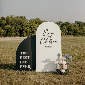 Düğün & Nişan Dekoratif Karşılama Ahşap 2li  120 cm Set.