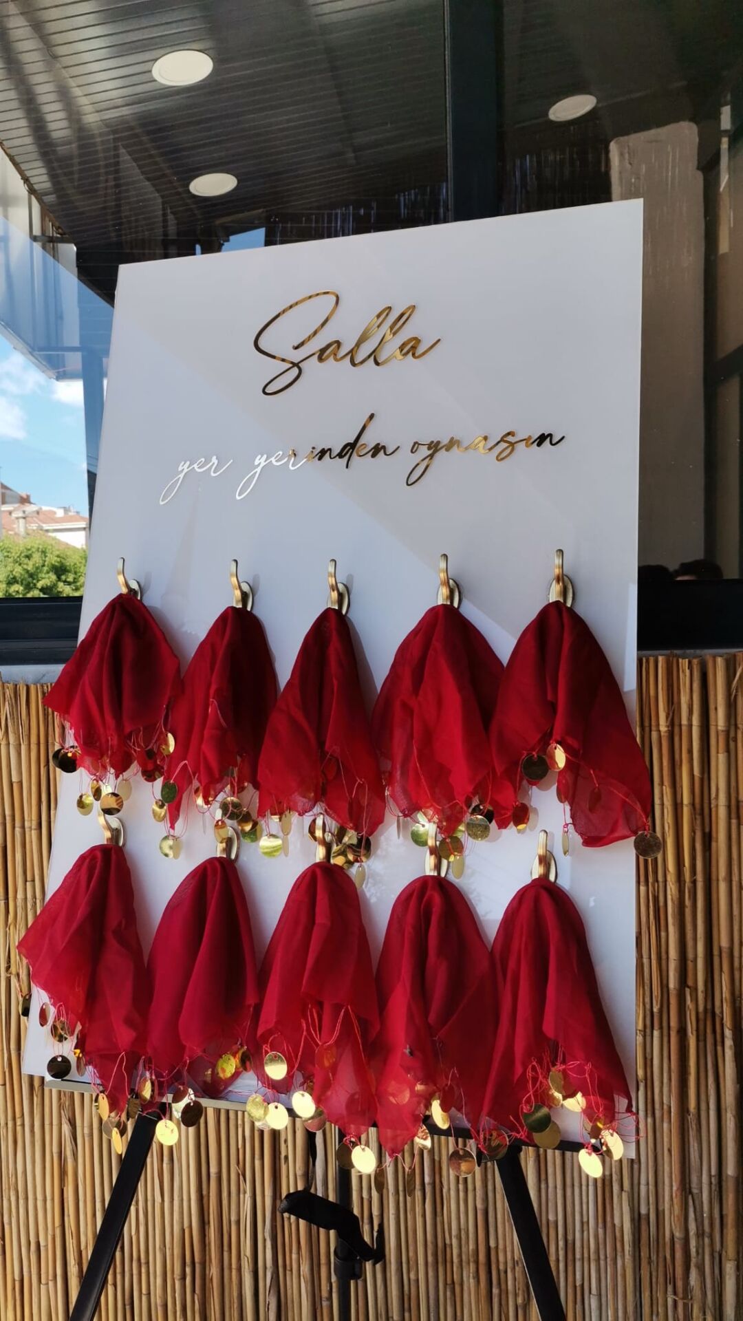 Düğün & Nişan & Kına Mendilli Karşılama Panosu (KIRMIZI)