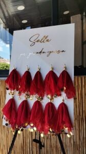 Düğün & Nişan & Kına Mendilli Karşılama Panosu (KIRMIZI)