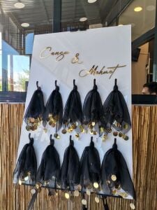 Düğün & Nişan & Kına Mendilli Karşılama Panosu (SİYAH)