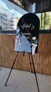 Düğün & Nişan & Kına Siyah Aynalı Özel Ürün Karşılama Panosu Siyah(Aynalı)