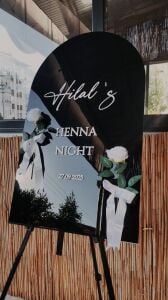 Düğün & Nişan & Kına Siyah Aynalı Özel Ürün Karşılama Panosu Siyah(Aynalı)