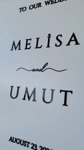 Düğün & Nişan & Kına Beyaz Zarif  Karşılama Panosu(Çiçek DAHİL)