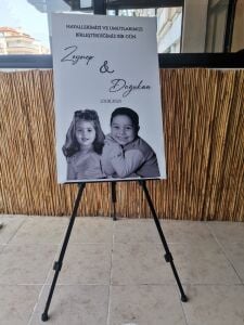 Düğün & Nişan & Davet Özel Tasarım Çoçukluk Resimli Anı Panosu