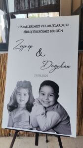 Düğün & Nişan & Davet Özel Tasarım Çoçukluk Resimli Anı Panosu